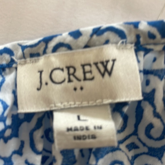 RE-Imagined by J. Crew, Women’s blue white keyhole-tassel tie neck blouse - Picture 5 of 7
